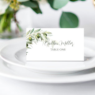 Cartão De Mesa Casamento Russo Da Mola De Azeitona