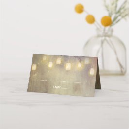 Cartão De Mesa Casamento Russo das Luzes Mason Jar Desvanecido