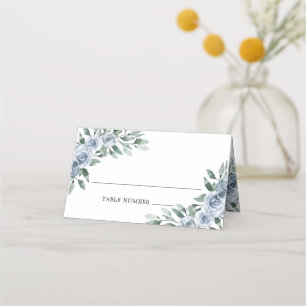 Cartão De Mesa Casamento Russo Rosa de Boho Floral Elegante Azul