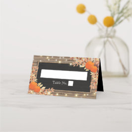 Cartão De Mesa Casamento Rustic Autumn Fall Wood Barn
