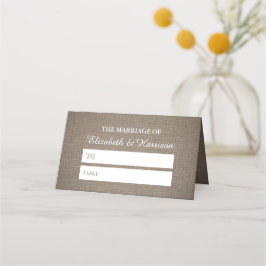 Cartão De Mesa Casamento Rustic Burlap