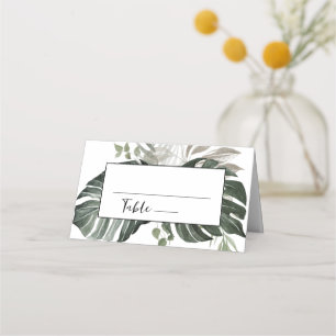 Cartão De Mesa Casamento Rustic Greenery Botanical Watercolor