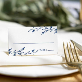 Cartão De Mesa Casamento Rustic Marinho Blue Floral Wildflower