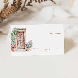 Cartão De Mesa Casamento Rustic Mexico Terracotta Dobrado