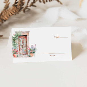 Cartão De Mesa Casamento Rustic Mexico Terracotta Dobrado