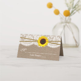 Cartão De Mesa Casamento Rustic Sunflower