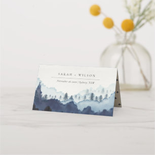 Cartão De Mesa Casamento Rustic Tinta Azul Marinho Pine Woods Mou