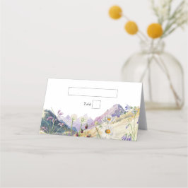 Cartão De Mesa Casamento Rustic Watercolor Wildflower Mountain