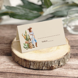 Cartão De Mesa Casamento Rustic Western Cowgirl