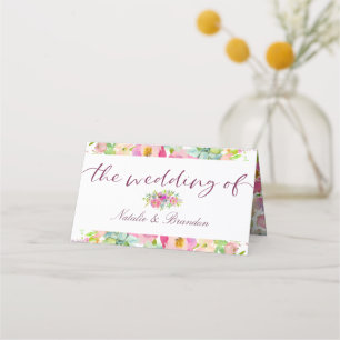 Cartão De Mesa Casamento Sentado Sentado Com Reservas Chic Floral