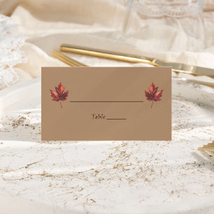 Cartão De Mesa Casamento Simples de Folha Mínima de Folha Terraco