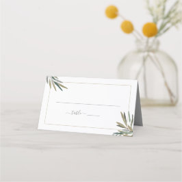Cartão De Mesa Casamento Simples De Herbros De Aquarela Botânica