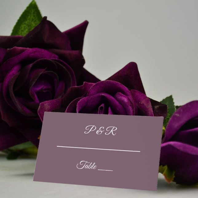 Cartão De Mesa Casamento Simples De Script Estilizado De EggPlant (In Situ Wedding)