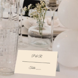 Cartão De Mesa Casamento Simples de Script Estilizado por Cor de 