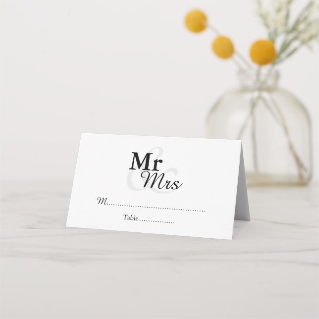 Cartão De Mesa Casamento Simples e Elegante Sr&sra (Frente)