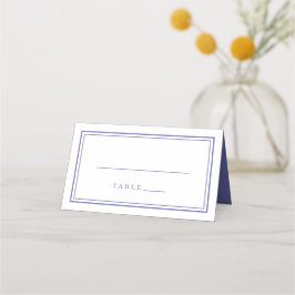 Cartão De Mesa Casamento Simples Minimalista Moderno Azul Periwin