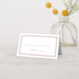 Cartão De Mesa Casamento Simples Minimalista Moderno Rosa Poeira