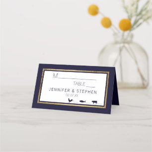 Cartão De Mesa Casamento Simples, Moderno, Dourado, De Refeições 