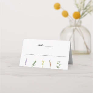 Cartão De Mesa Casamento Simples Russo Floral Boho Wildflower