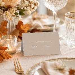 Cartão De Mesa Casamento taupe creme moderno simples