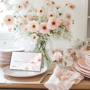 Cartão De Mesa Casamento Torneiras rosadas e delicadas