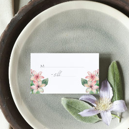Cartão De Mesa Casamento Tropical de Praia Simples Elegante