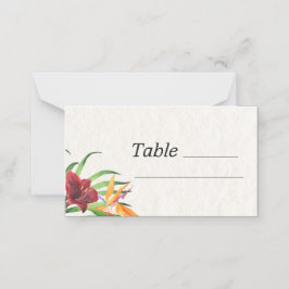 Cartão De Mesa Casamento Tropical Watercolor