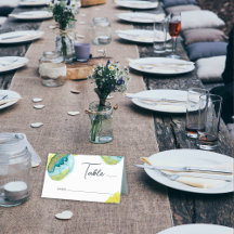 Casamento Único de Arte de Abstrato Amarelo Azul