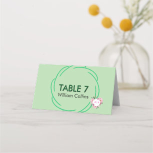 Cartão De Mesa Casamento verde & flor Cítrica Caprichosa  