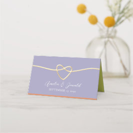 Cartão De Mesa Casamento Verde Laranja Roxo Citrino