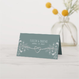 Cartão De Mesa Casamento Verde Salvia