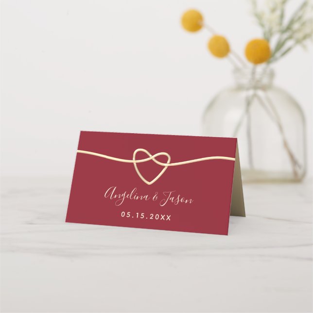 Cartão De Mesa Casamento Vermelho (Verso)