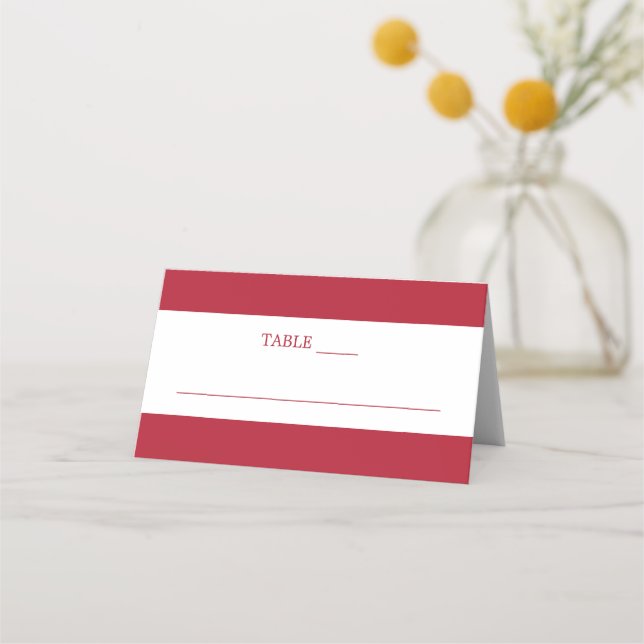 Cartão De Mesa Casamento Vermelho de Natal  (Verso)