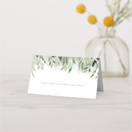 Cartão De Mesa Casamento Vintage com Vegetação Exuberante