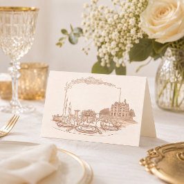 Cartão De Mesa Celebração no Manor Dobrado Personalizado