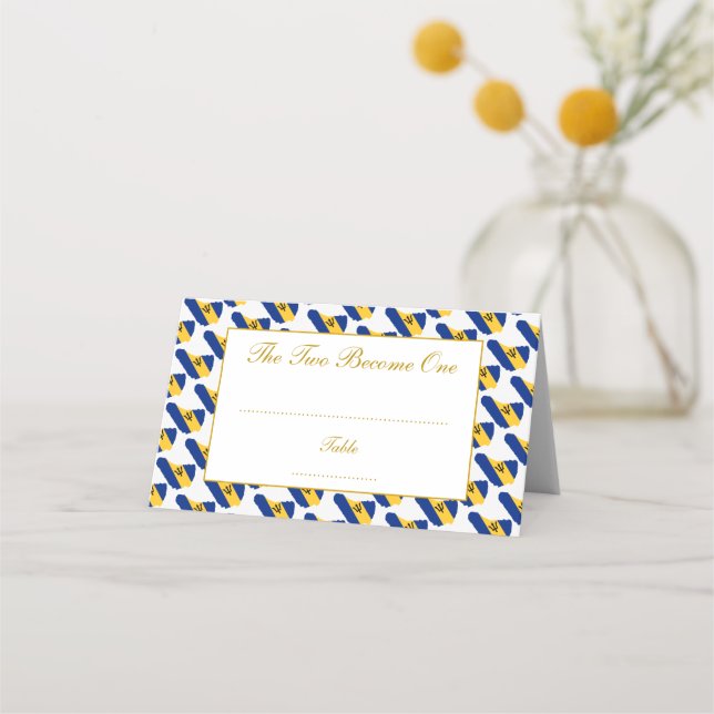 Cartão De Mesa Celebração Personalizada de Casamento BARBADOS (Frente)