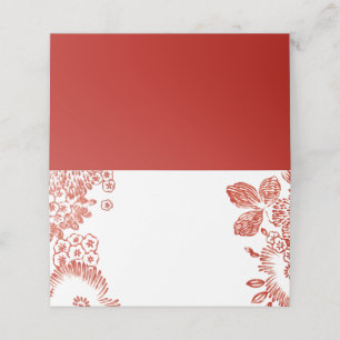 Cartão De Mesa Cerâmica Floral Vermelha Portugal   Casamento  