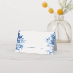 Cartão De Mesa Chá de Bebê Azul China Aquarela