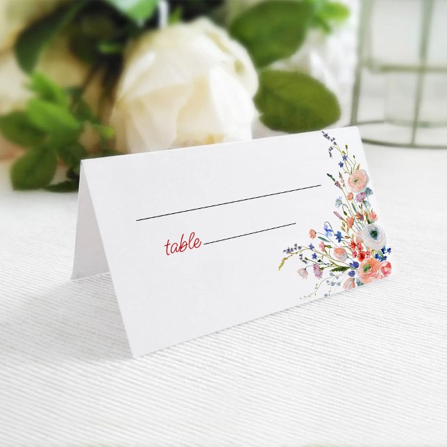 Cartão De Mesa Chá de Bebê Floral Elegante (Criador carregado)