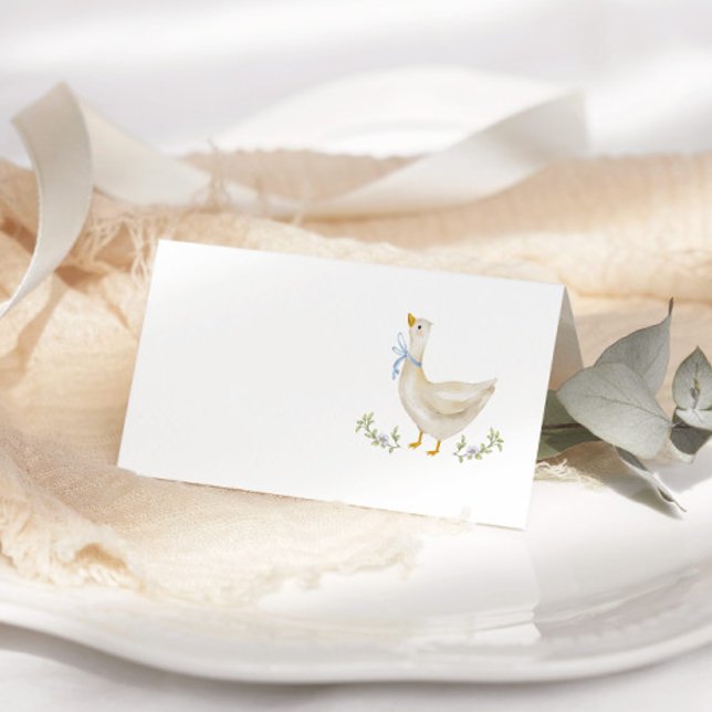 Cartão De Mesa Chá de fraldas Arco azul ganso do bobo (Criador carregado)