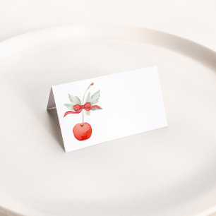 Cartão De Mesa Chá de fraldas de Cherry e Red Ribbon