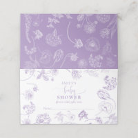 Chá de fraldas de Script Floral de Lavanda Lilac V