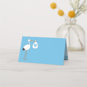 Cartão De Mesa Chá de fraldas de Stork Blue Boy