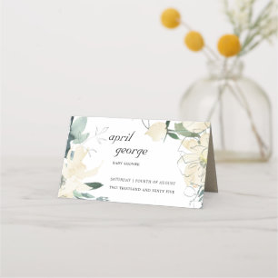 CARTÃO DE MESA CHÁ DE FRALDAS FLORAL DE ÁGUA MARÍTIMA CLEAN IV