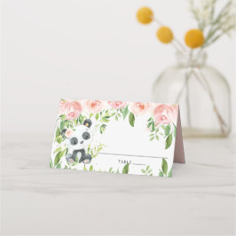 Cartão De Mesa Chá de fraldas verde-verde-rosa-adorável