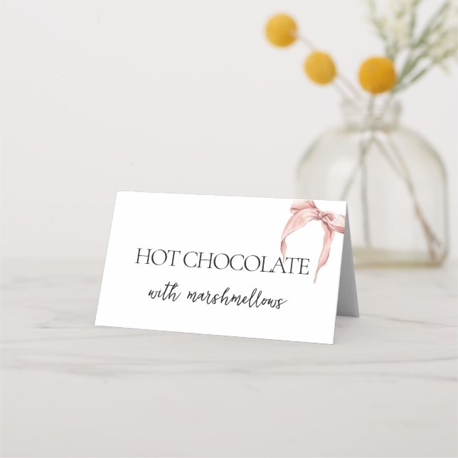 Cartão De Mesa Chá de Noiva Arco Rosa Ela Está se Casando (Frente)