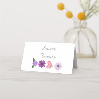 Cartão De Mesa Chá de Noiva Floral Cosmos Personalizado