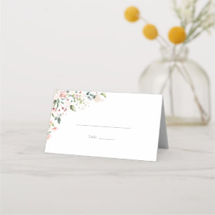 Cartão De Mesa Chá de panela Floral de Aquarela Rosa Elegante