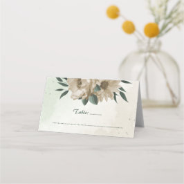 Cartão De Mesa champanhe flores verde casamento botânico