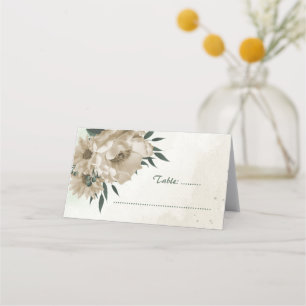 Cartão De Mesa champanhe flores verde casamento botânico